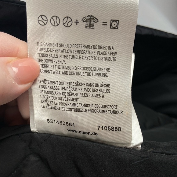 Olsen Down Filled Black Vest Shawl Collar Zip Size 4 Winter Puffer Quilted Warm - Picture 10 of 16